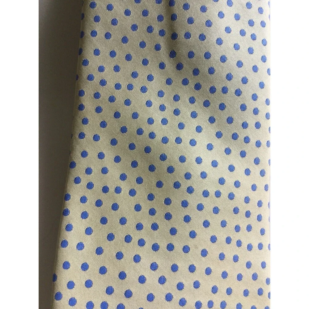 Michael Kors Yellow Blue Polka Dot Skinny Neck Tie Width 3.25